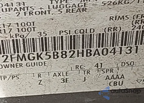 2017 Ford Flex Se из США, поврежденный, VIN 2FMGK5B82HBA04131